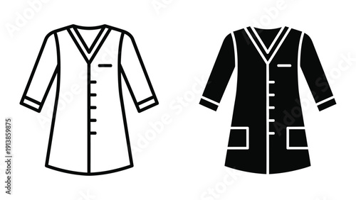 Medical uniform lab coat icon vector illustration