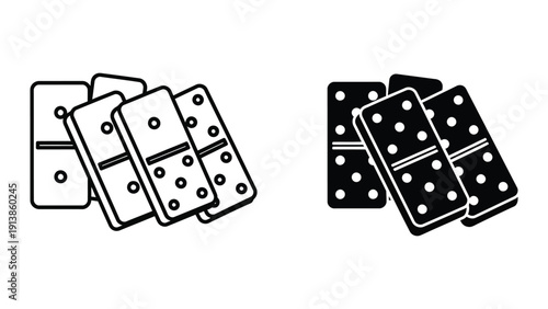 Domino tiles in black and white