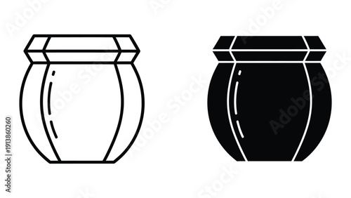 Simple black and white illustration of a barrel