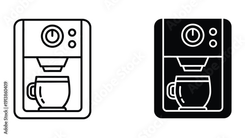 Coffee machine icon set