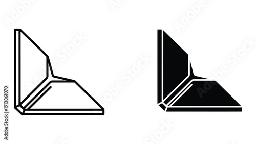 Angle bracket icons, black and white