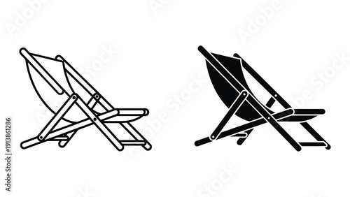 Folding camping chair illustration