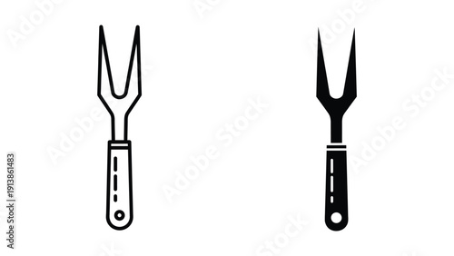 Carving fork icon illustration