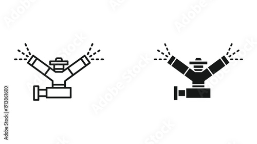 Sprinkler icons in black and white