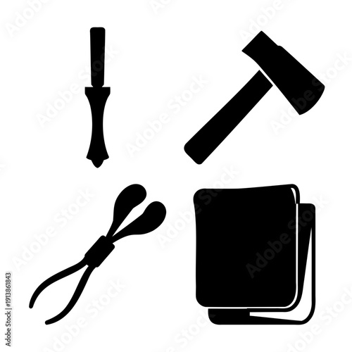 A collection of essential tools and raw materials for crafting and construction projects