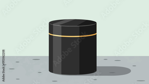 Simple illustration of a cylindrical object with a gold band