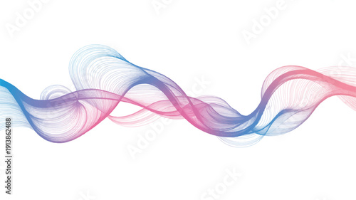 An abstract geometric nature pattern design viewed from directly above, featuring intertwined wavy lines in a fluid motion