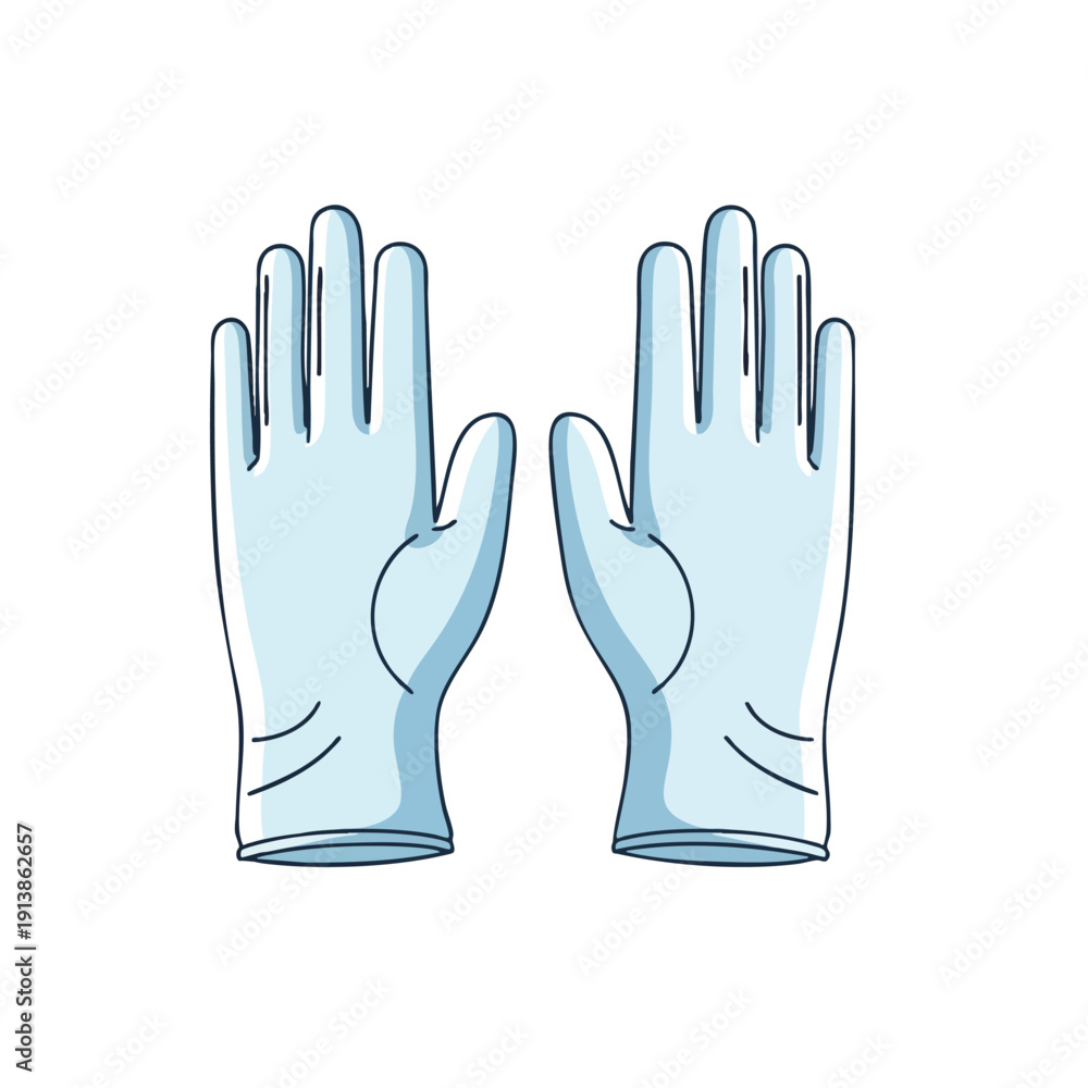 Obraz premium Pair of Light Blue Protective Gloves