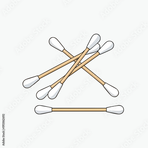 Vector Illustration of Cotton Swabs