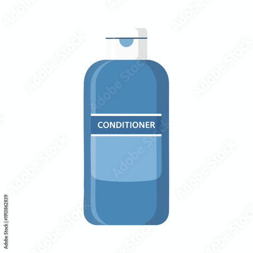 Blue Hair Conditioner Bottle Illustration