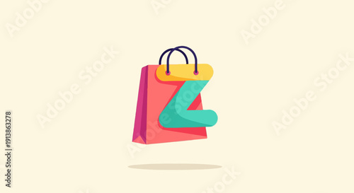 Stylized shopping bag with a stylized letter Z