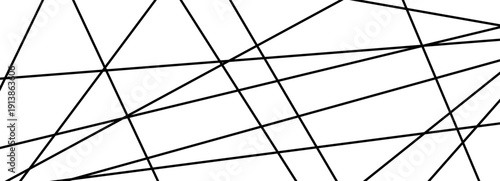 Geometric abstract chaos with random texture stripe and irregular line straight. Pattern messy lines with chaotic graphic grid and black diagonal design. Interior unusual geometric with vector.
