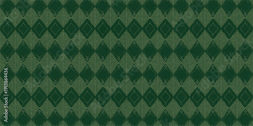 A seamless pattern of dark forest green diamond shapes, viewed from directly above, creating a repeating design on a textured background surface.
