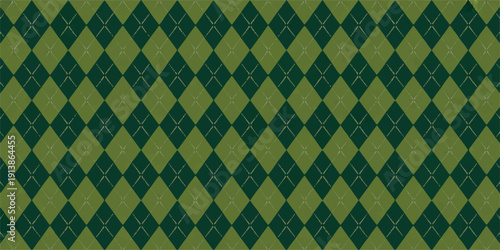 A seamless pattern of diamond shapes in various shades of green, viewed from directly above, creating a harmonious design suitable for textile or wallpaper applications.