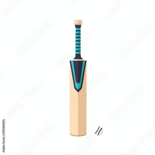Cricket Bat and Stumps Graphic