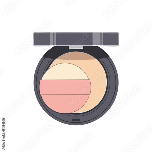 Compact Powder Makeup in a Circular Container for Perfect Skin Finish