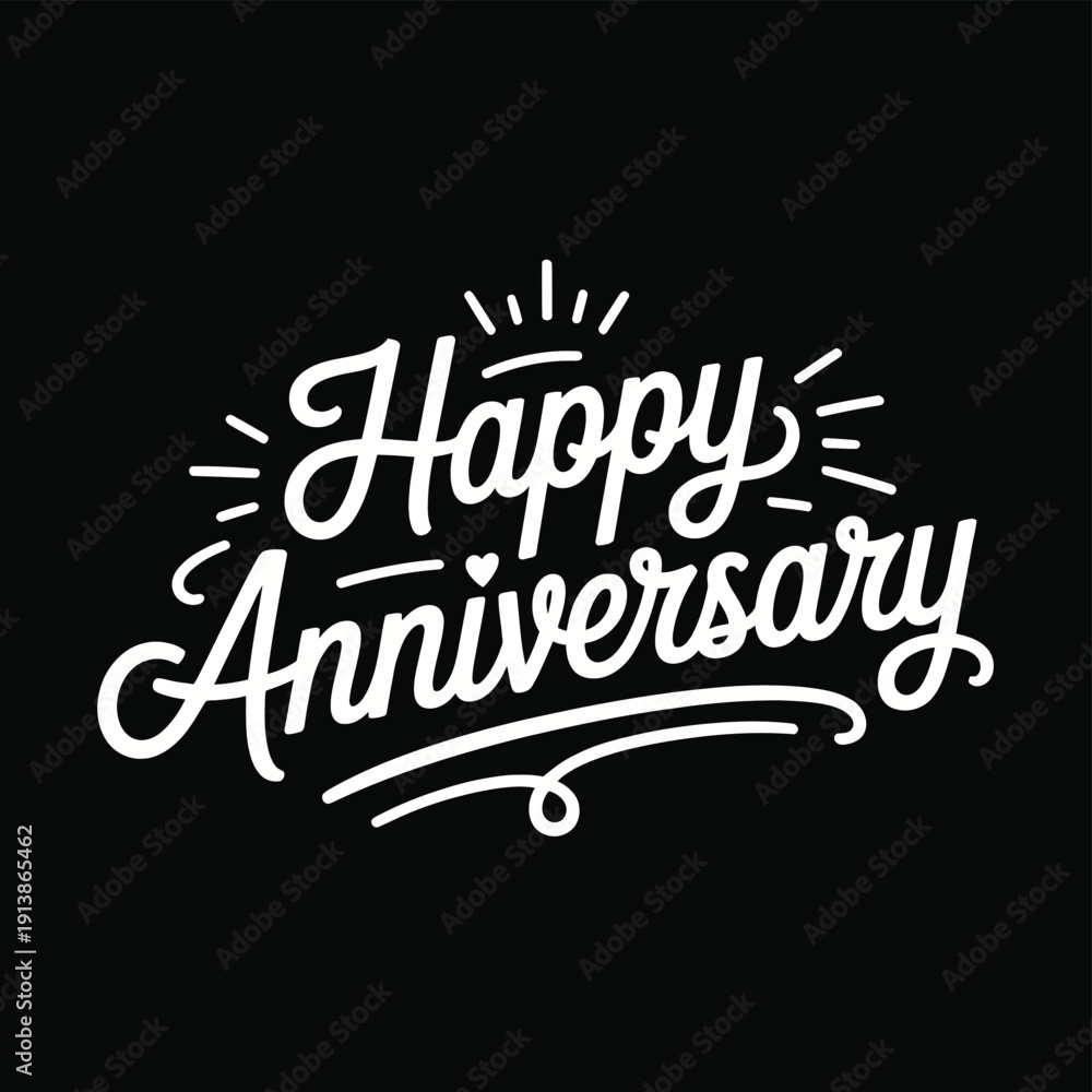 Obraz premium Decorative white lettering celebrates a joyful relationship milestone.