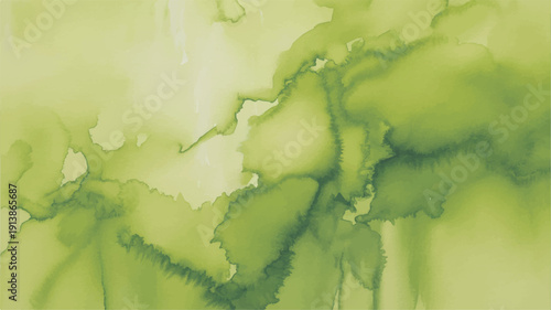 Vibrant abstract watercolor painting featuring dynamic green tones and organic flow, creating a soothing natural background texture