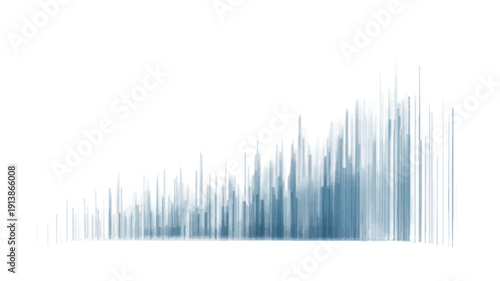 Dynamic abstract blue graphic representing data flow, growth, or a sound wave, ideal for technological and informational designs and backgrounds