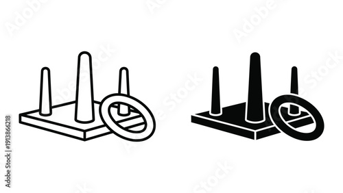 Simple line drawing of puzzle toy