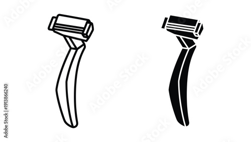 Two razors on white background