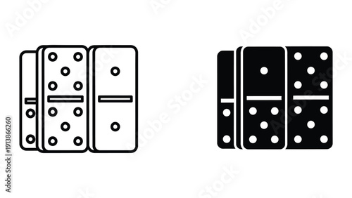 Dominoes on white background