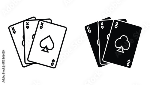 Black and white playing cards