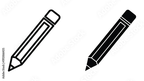 Black and white pencil icons