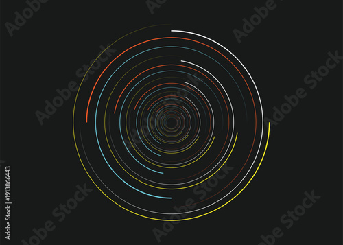 Deep space wormhole vortex surrounded by cosmic dust and stars. Black hole portal bending time and space. Galactic swirl in stippling style. Dotwork. Pointillism. Dots shading. Vector illustration