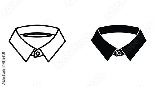Shirt collar icon set