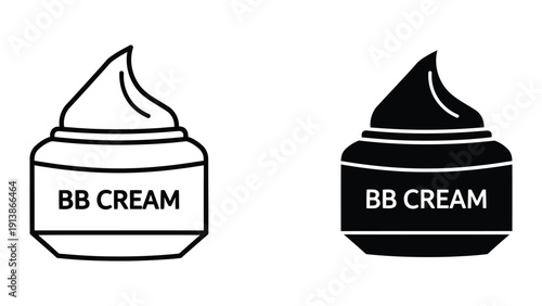 Black and white BB cream cosmetic jars