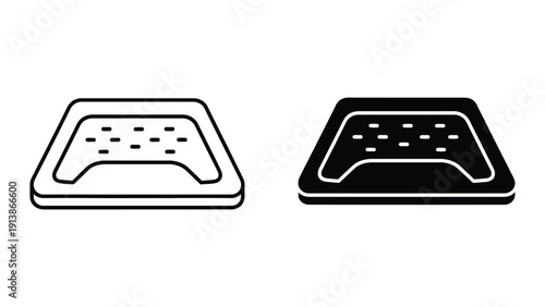 Simple black and white illustration of car pedals