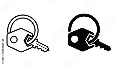 Key and padlock icon set