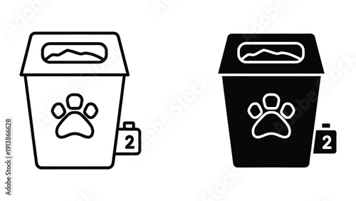 Dog waste bin icons