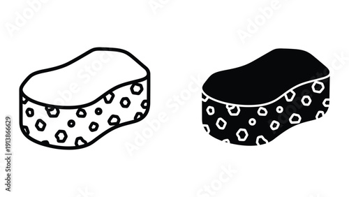 Simple black and white illustration of two stones or pebbles