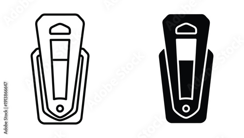 Stun gun icons in black and white