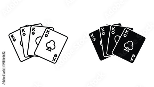 Four Kings playing cards illustration
