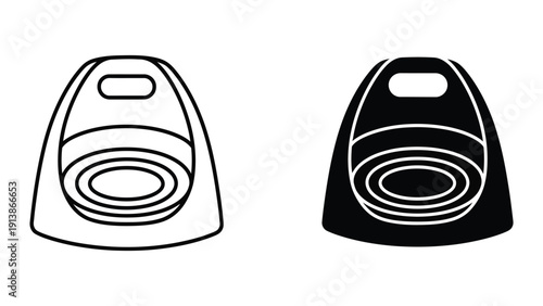 Simple black and white illustration of two identical objects
