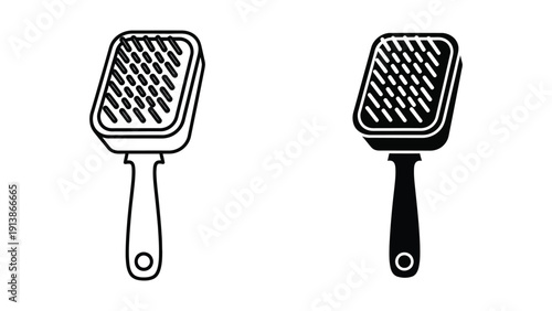 Hair brushes on white background