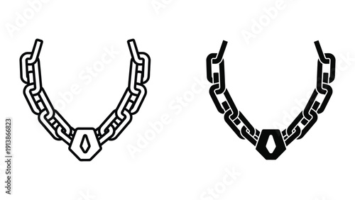 Chain necklace illustration
