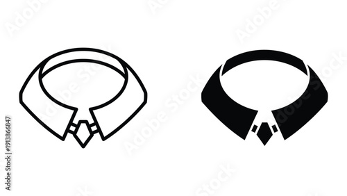 Simple black and white collar illustration