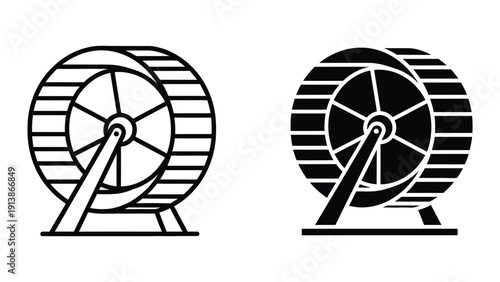 Hamster wheel exercise equipment icons