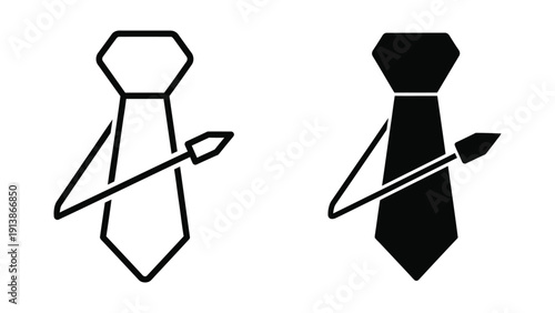 Simple necktie icons with arrow