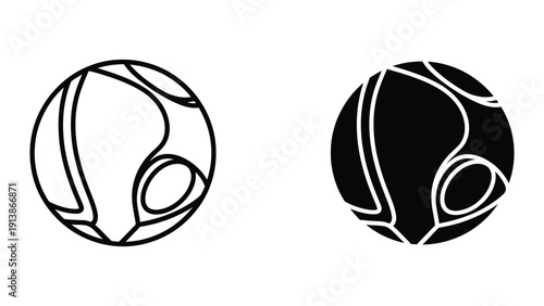 Tennis balls icon set