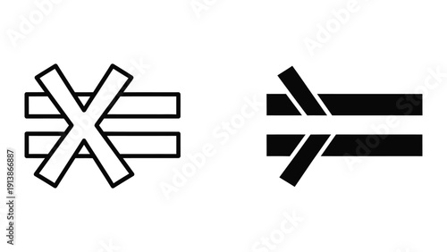 Japanese yen symbol icon set