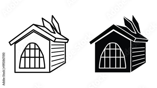 Dog Kennel Icon Set