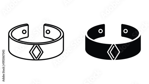 Simple black and white bracelets illustration