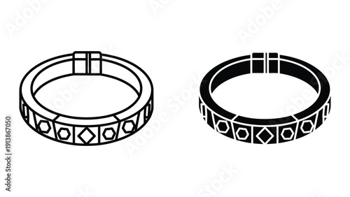 Black and white illustration of wedding rings