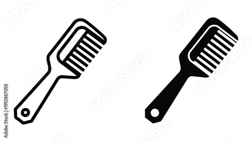 Hair combs icon set