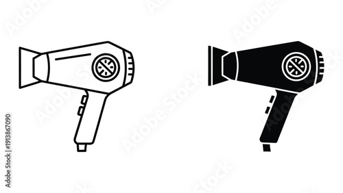 Hair dryer outline icon